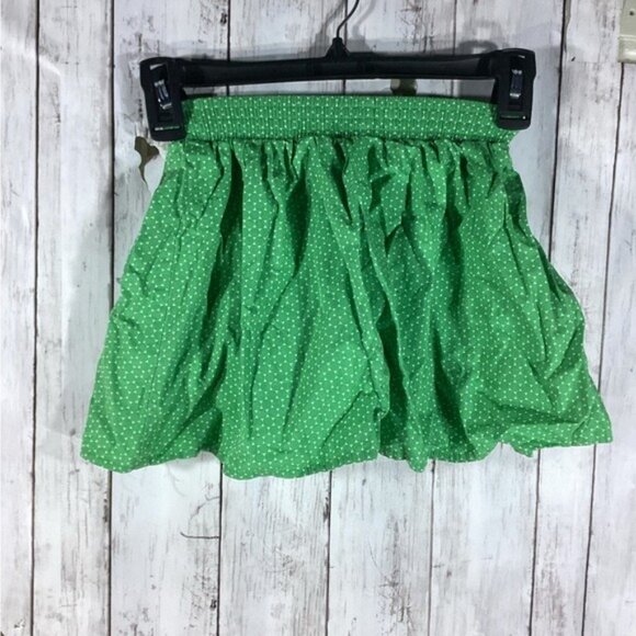 Country Club Chic Old Navy Girls Size 4t minimalist preppy Green Polka Dot Skirt - Picture 2 of 4